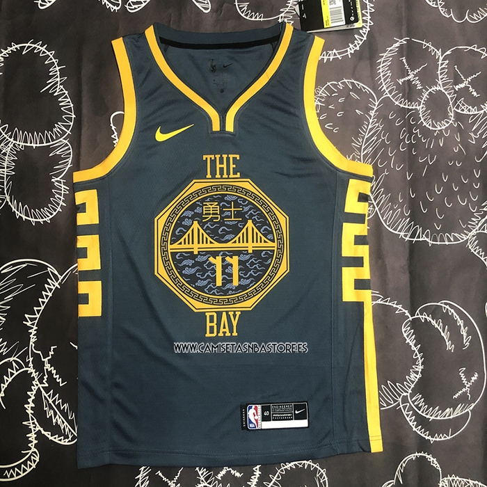 Klay Thompson NO 11 Camiseta Golden State Warriors Ciudad 2018-19 Azul